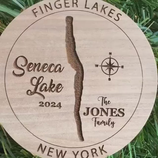 Personalized Seneca Lake Finger Lakes Ornaments FLX Christmas Gift