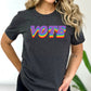 VOTE Shirt Rainbow Colors Voting Tee