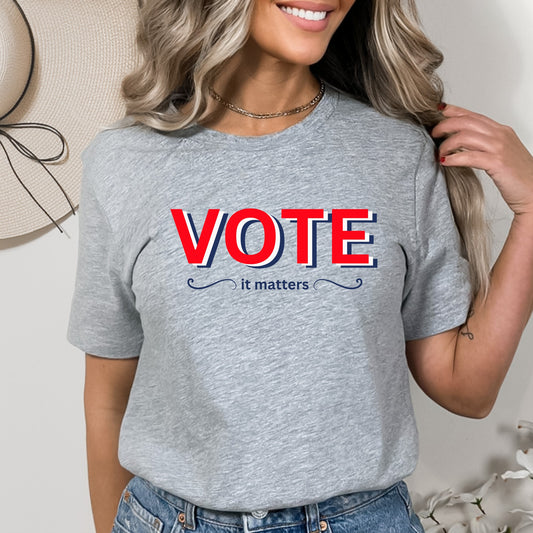 VOTE It Matters Shirt red white blue Vote Tee