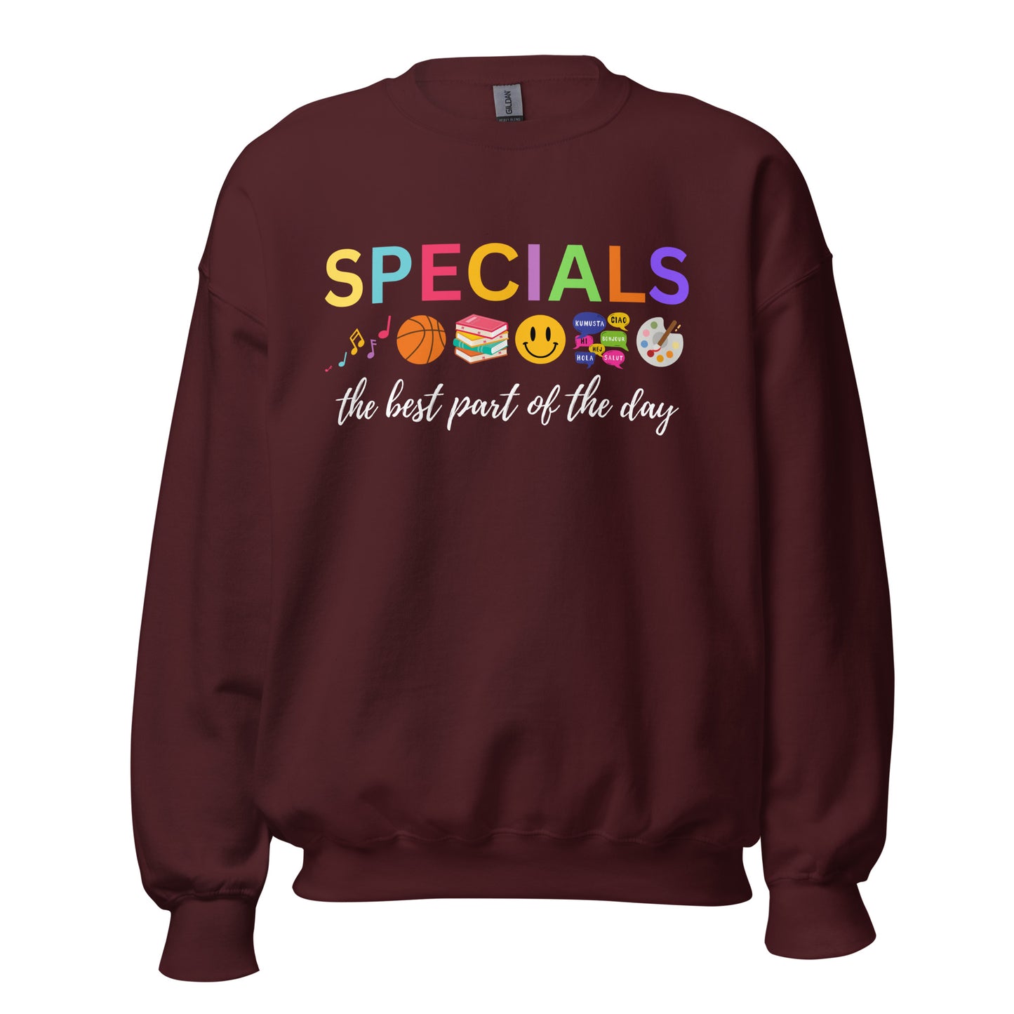 Specials Teacher Team Sweatshirt: Art, Music, PE, Library/Media, Language/Spanish, Counselor