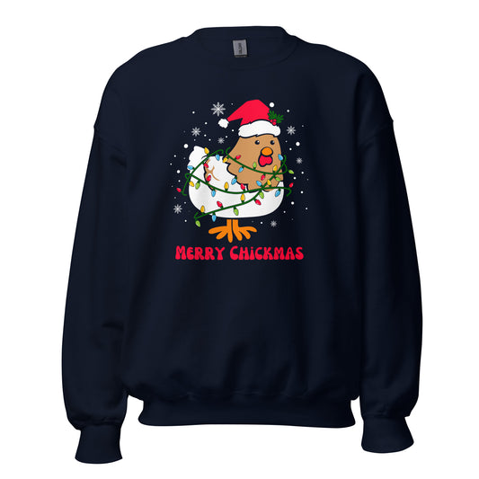 Chicken Christmas Sweatshirt Merry Chickmas