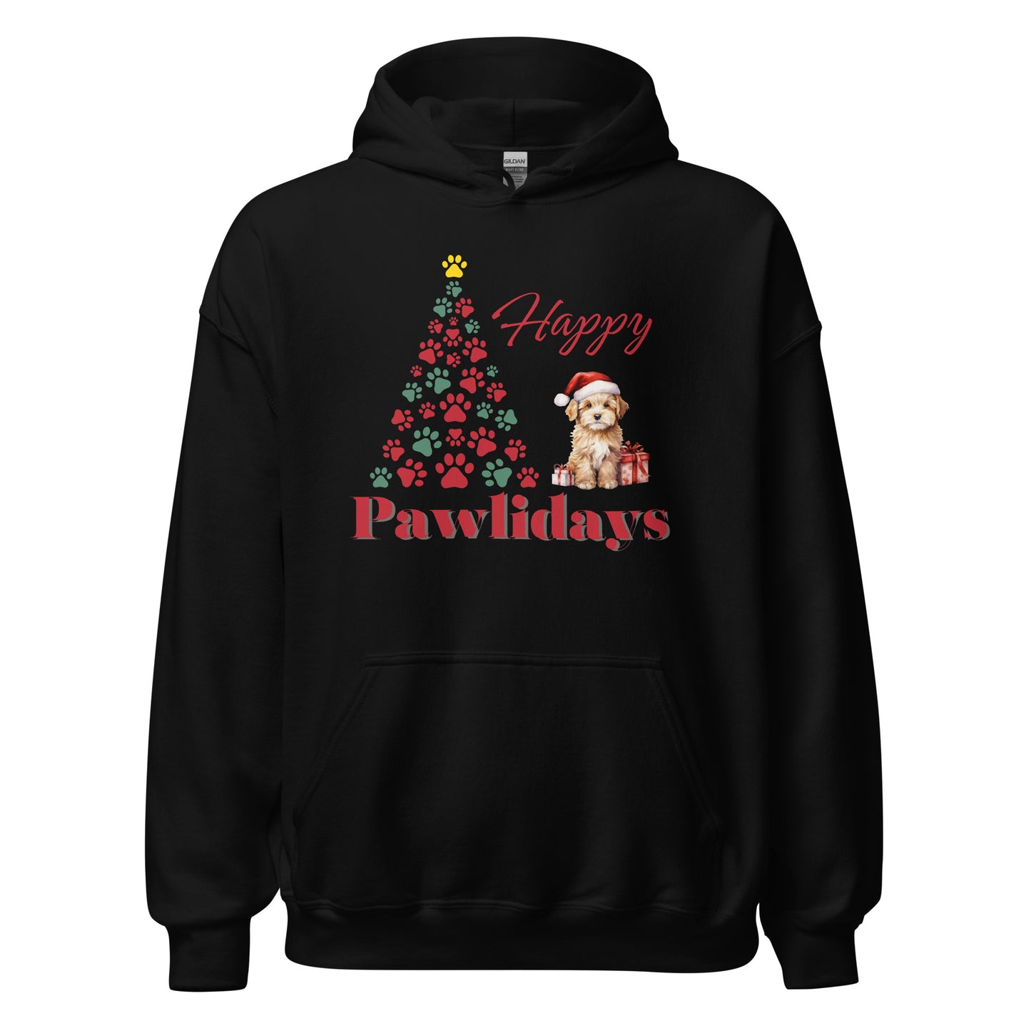 Dog Christmas Hoodie Happy Pawlidays Sweatshirt