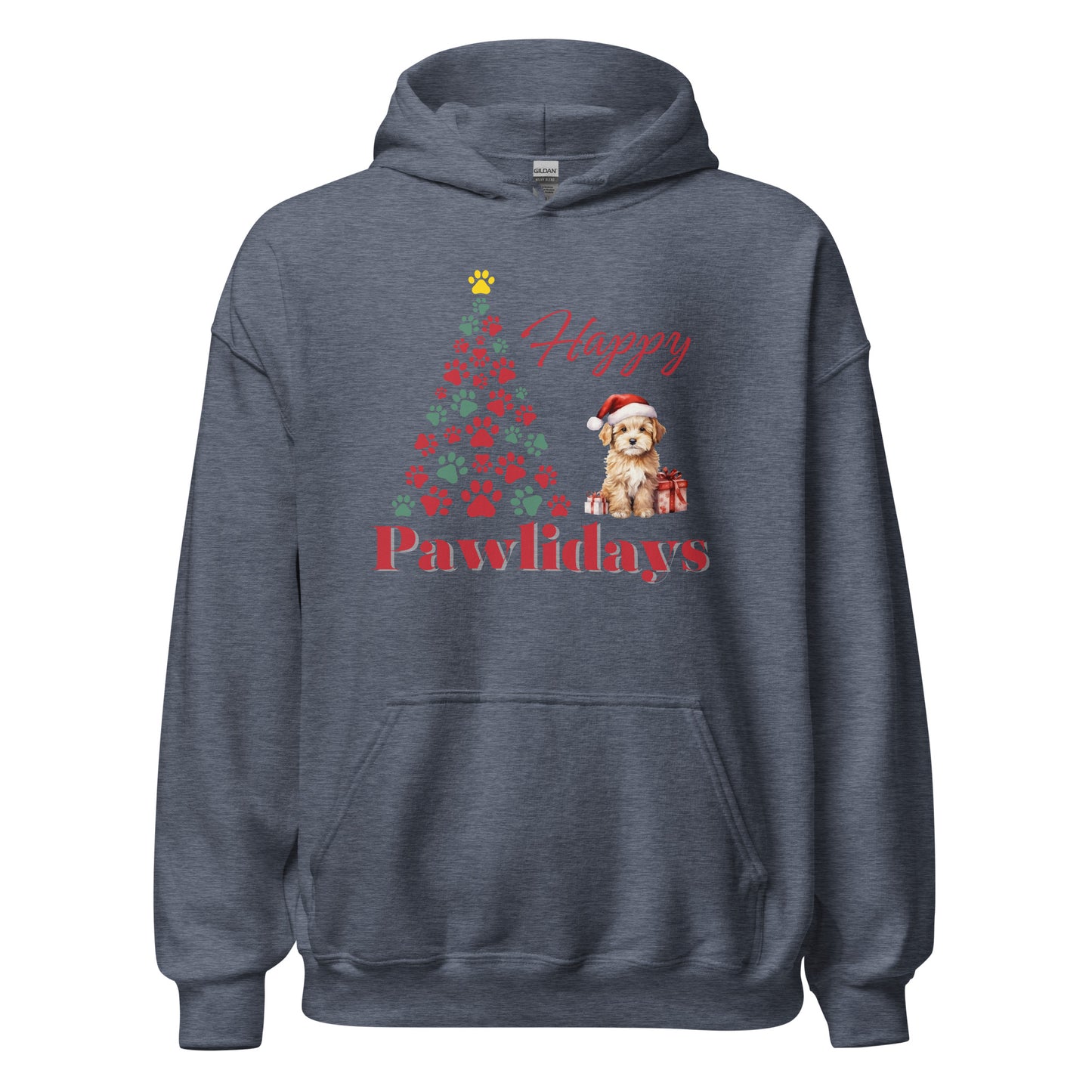 Dog Christmas Hoodie Happy Pawlidays Sweatshirt