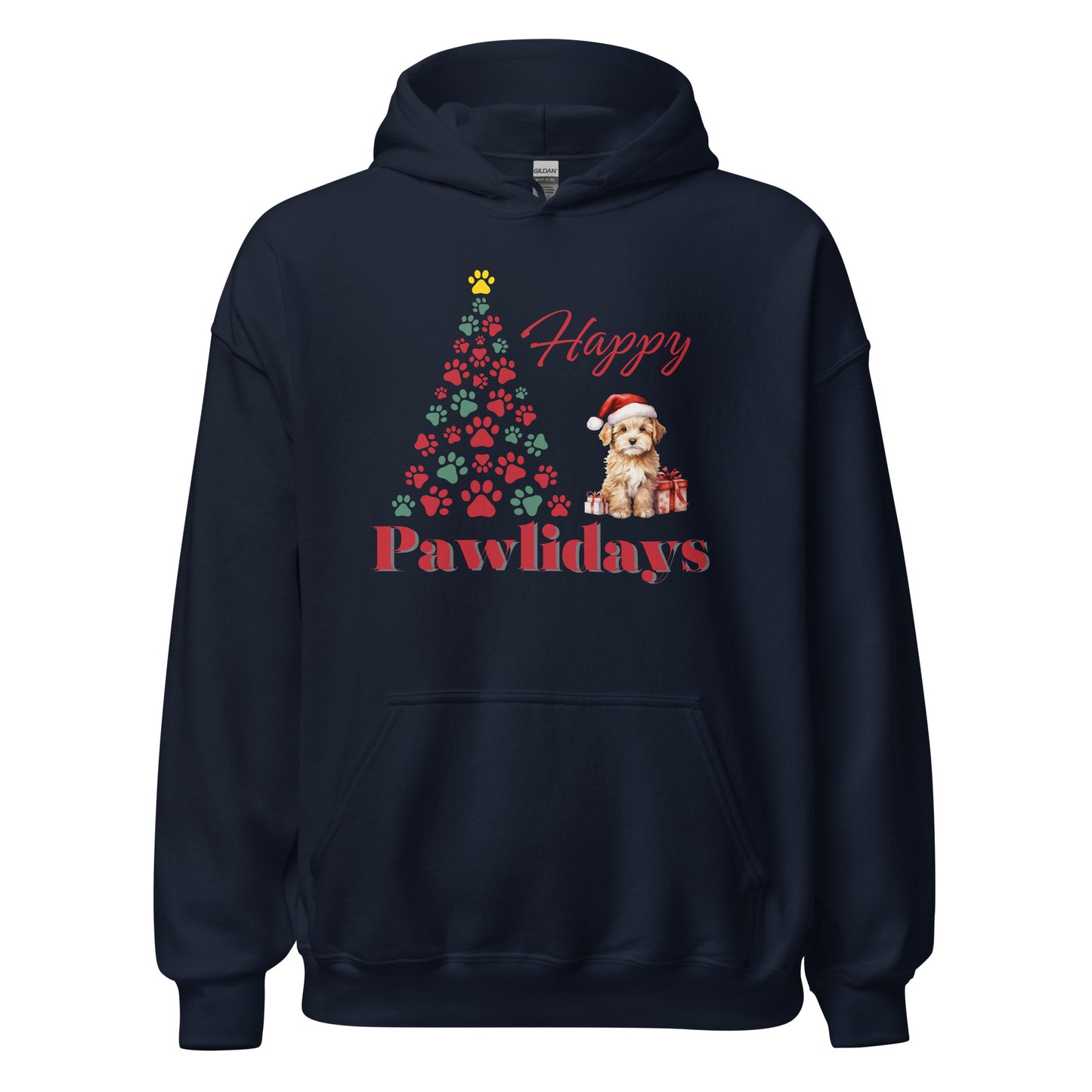 Dog Christmas Hoodie Happy Pawlidays Sweatshirt