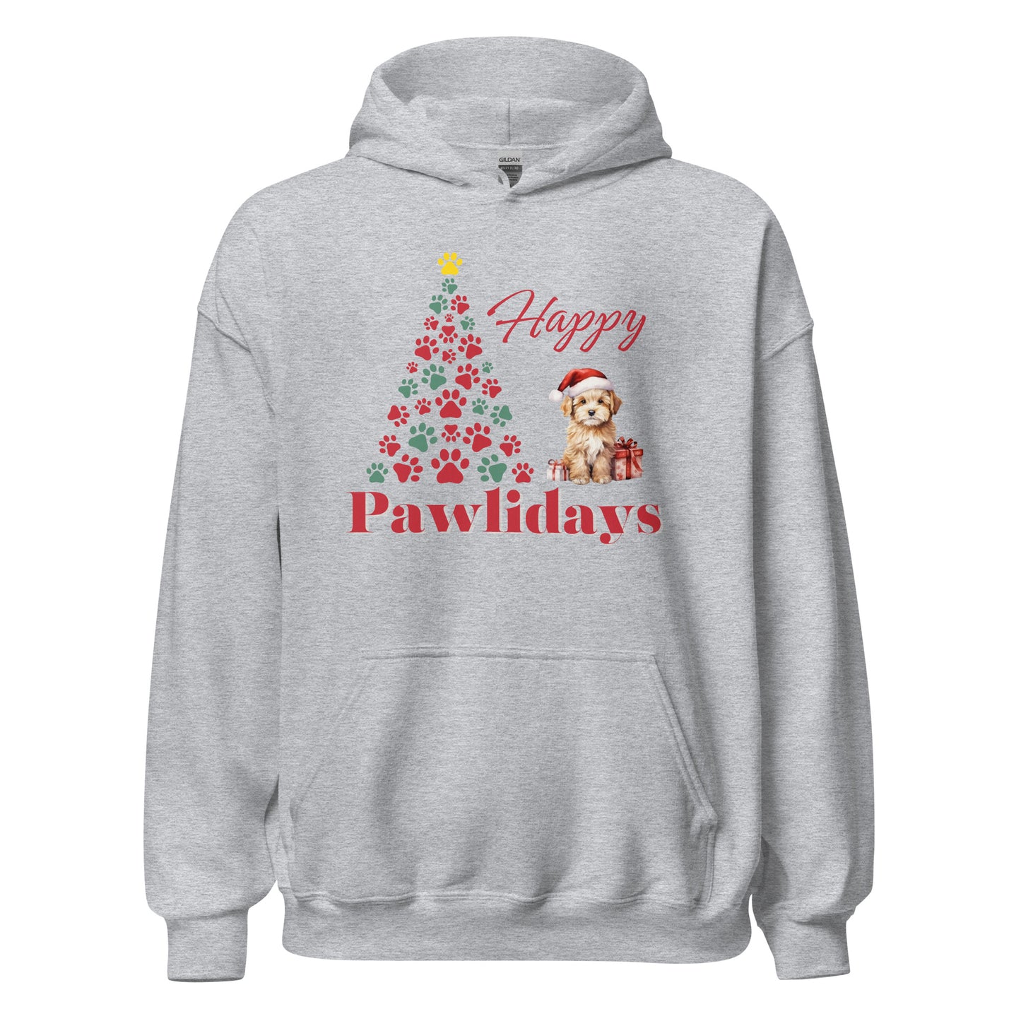 Dog Christmas Hoodie Happy Pawlidays Sweatshirt