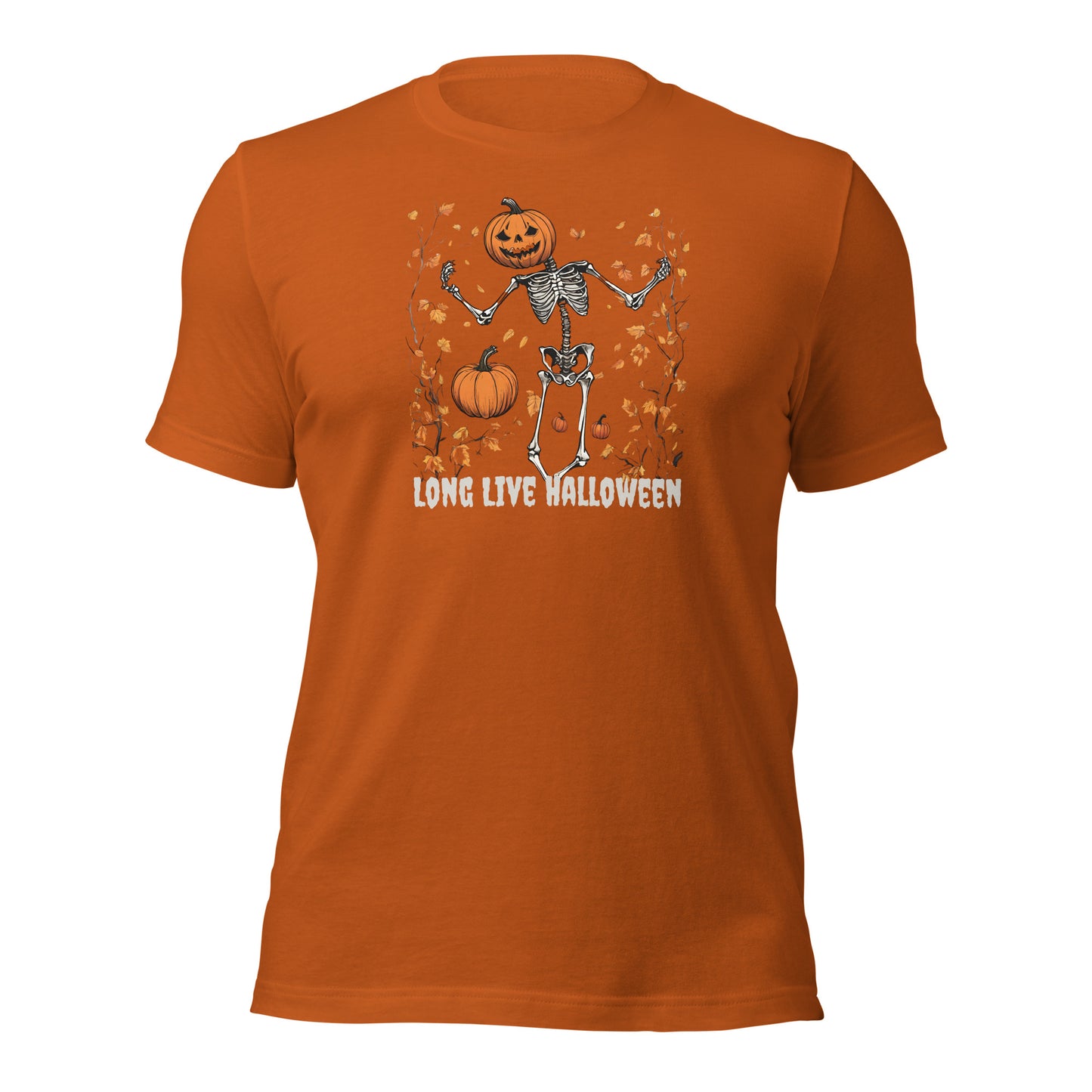 Long Live Halloween Shirt, Skeleton Pumpkin Tee