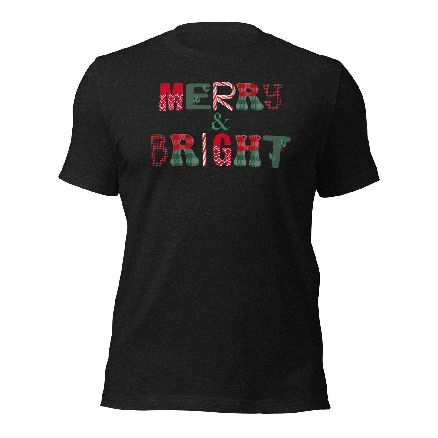 Merry & Bright Christmas Shirt Festive Holiday Tee