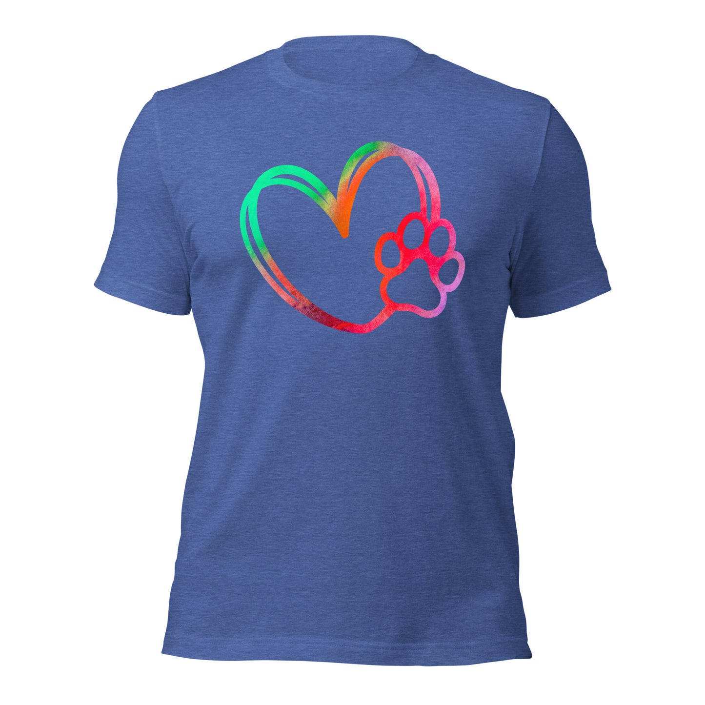 Dog Paw Print Shirt Dog Lover Heart T-shirt