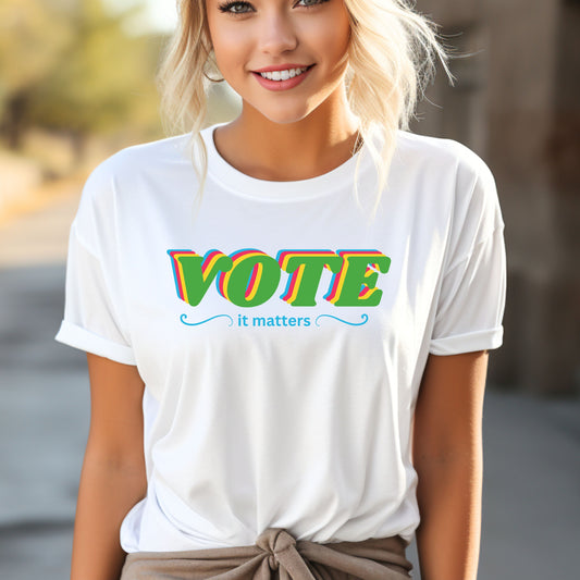 VOTE It Matters Shirt Colorful Vote Tee