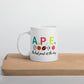 Adapted Physical Education Mug, White A.P.E. Coffee Cup, Teacher Gift