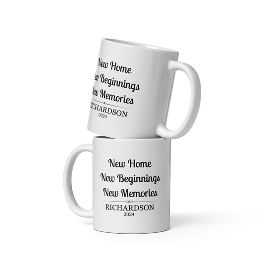 Personalized New Home Mug New Beginnings New Memories Coffee Cup Realtor Closing Gifts