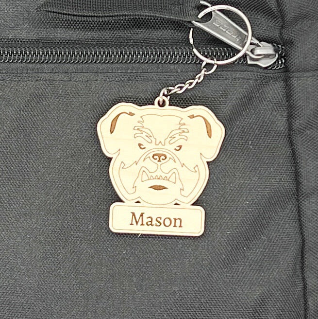 Personalized Bulldog Bag tags / Keychains