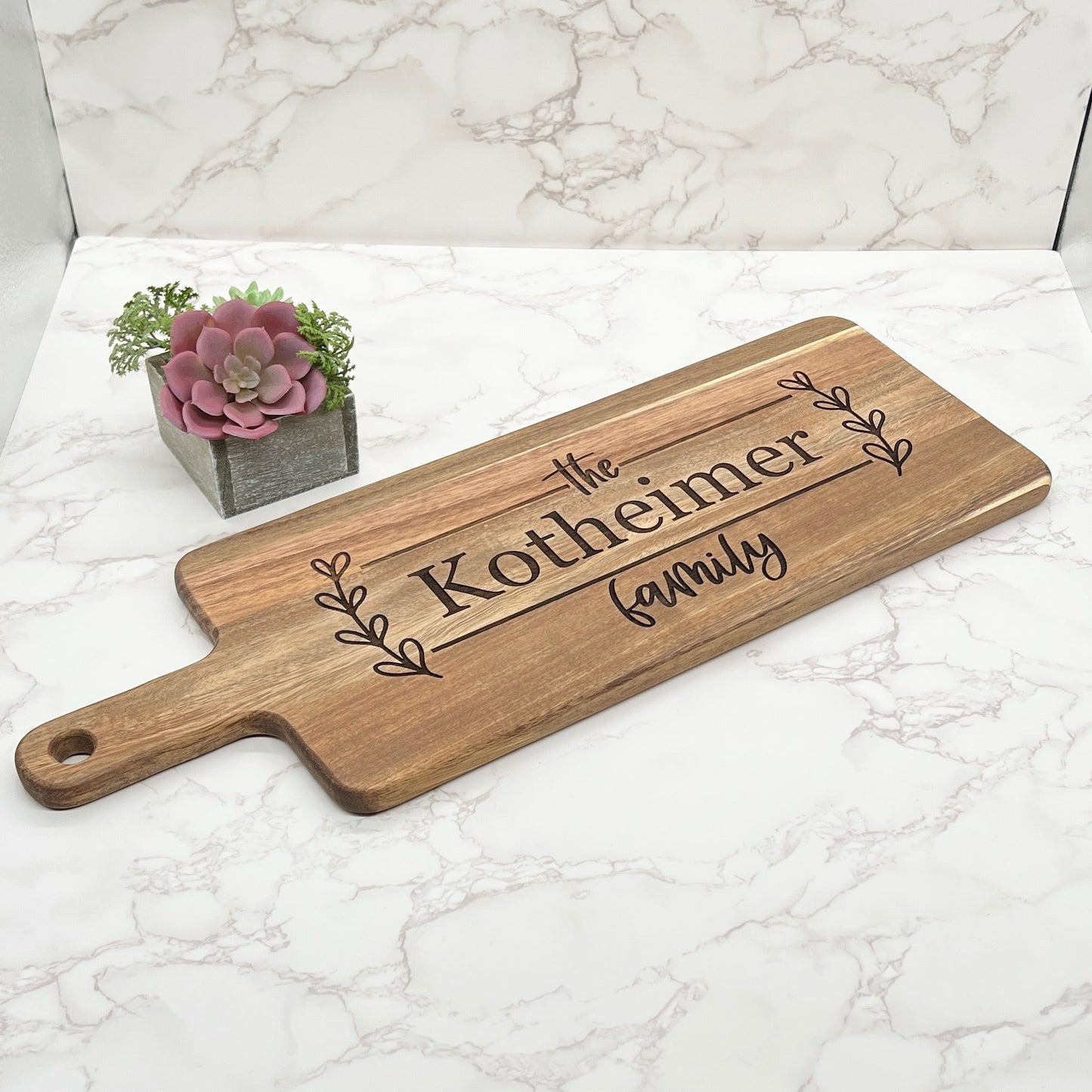 Personalized Cutting Boards and Charcuterie - B-1: 7.25" x 20.5" Acacia