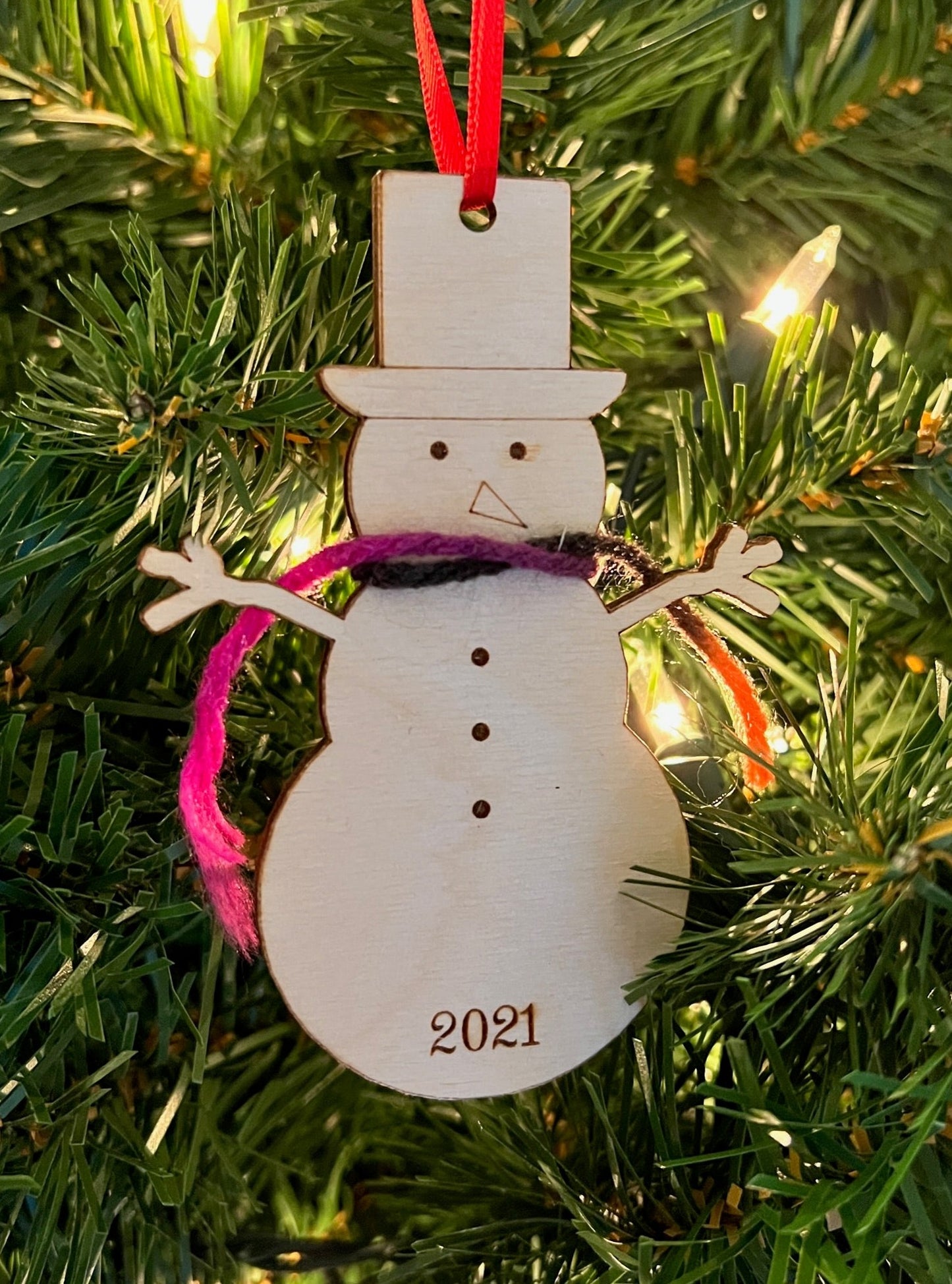 Personalized Snowman Ornament / Measure Height Ornament