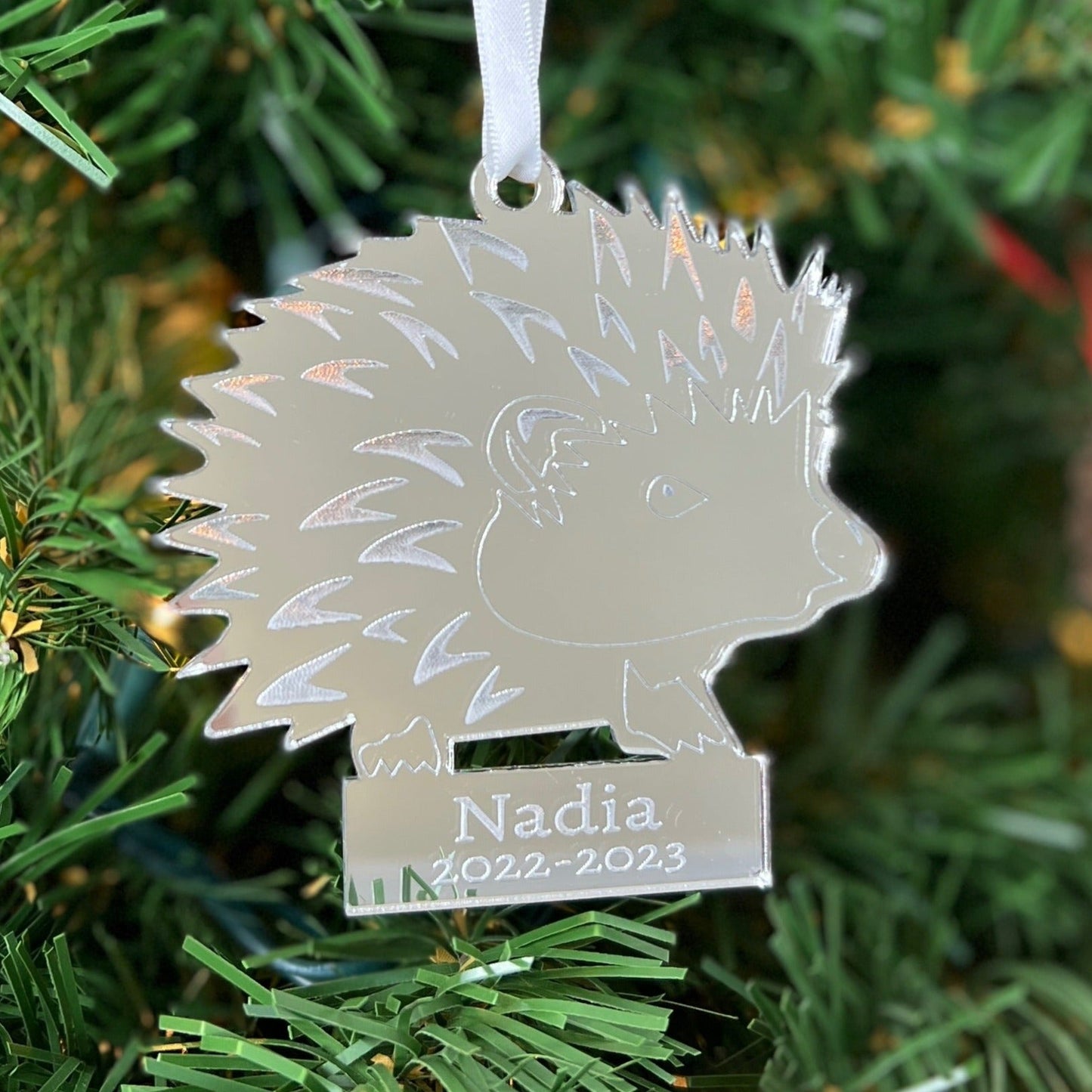 Personalized Hedgehog Ornaments