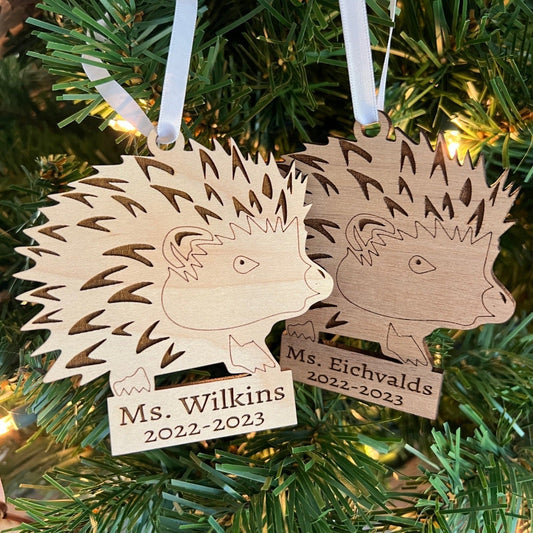 Personalized Hedgehog Ornaments