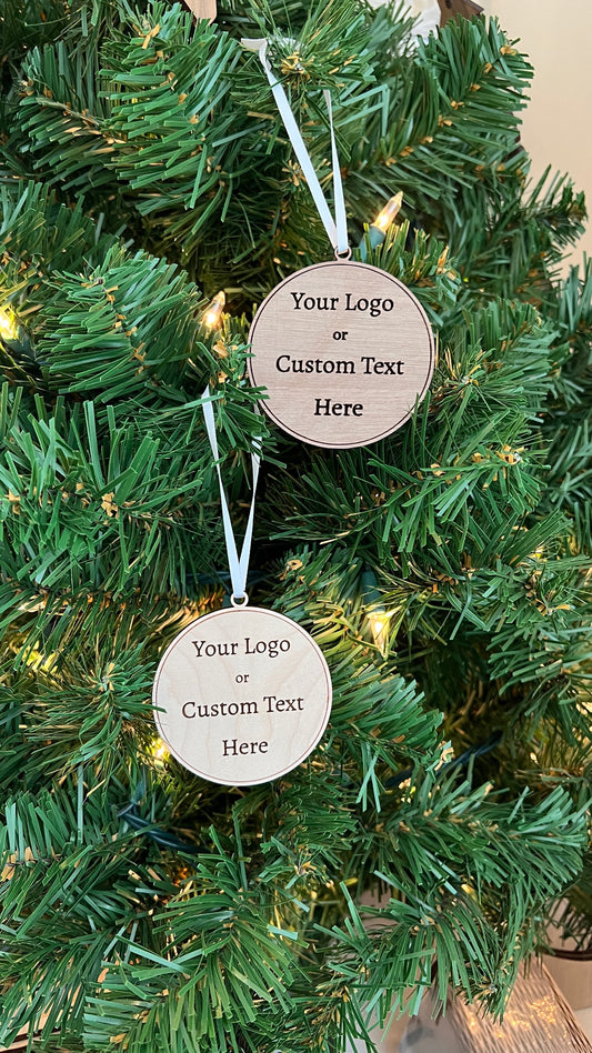 Branded & Personalized Logo Ornaments!