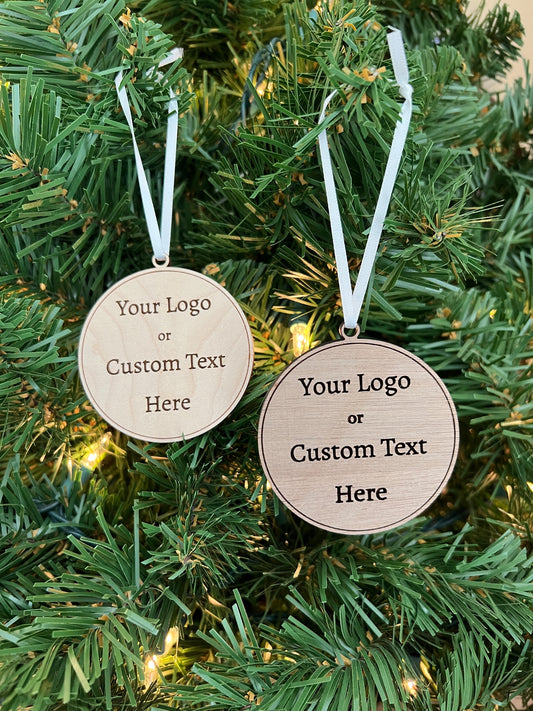 Branded & Personalized Logo Ornaments!