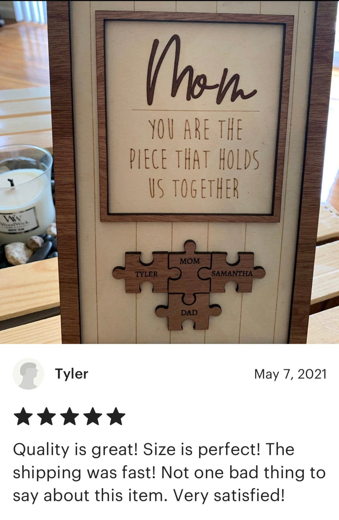 Personalized Mom Puzzle Display