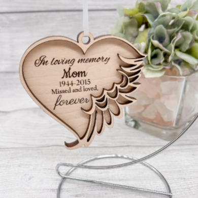 Personalized Angel Heart Remembrance Ornament