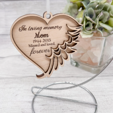 Personalized Angel Heart Remembrance Ornament