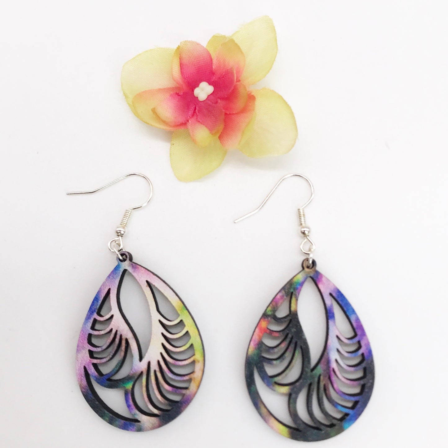 Patterned Feather Earrings