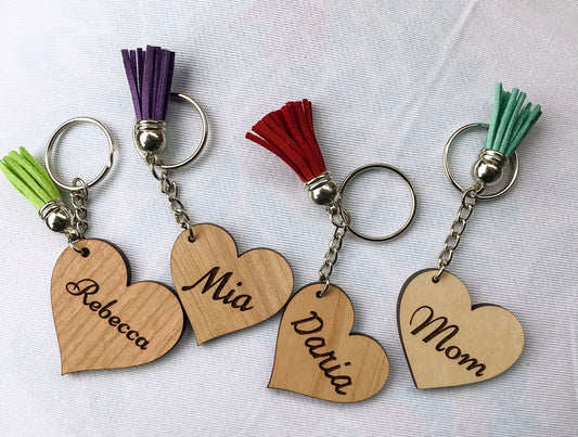 Personalized Heart Keychain with tassel