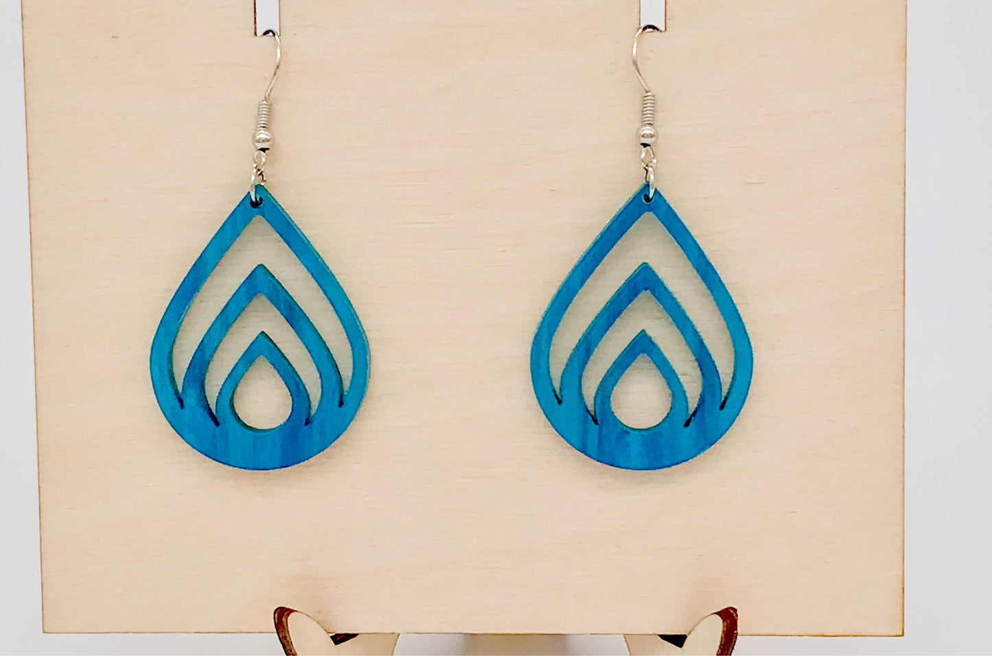 Blue Pearl Chandelier Acrylic Earrings