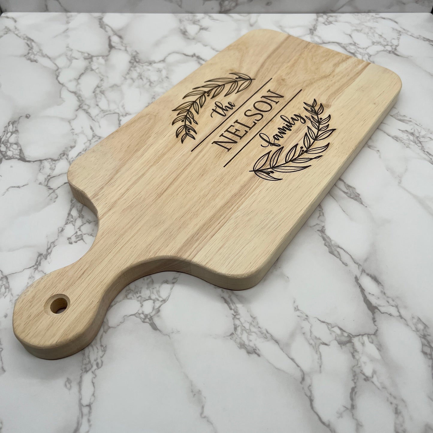 Personalized Cutting Boards and Charcuterie - B-2:  8" x 18" Rubberwood