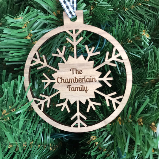 Personalized Family Snowflake Ornament