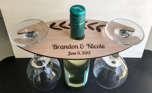 Personalized Wine and Glass Holder