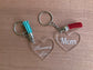 New! Personalized Acrylic Heart Keychains
