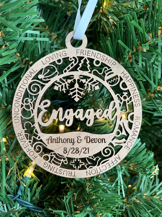 Personalized Engaged Ornament