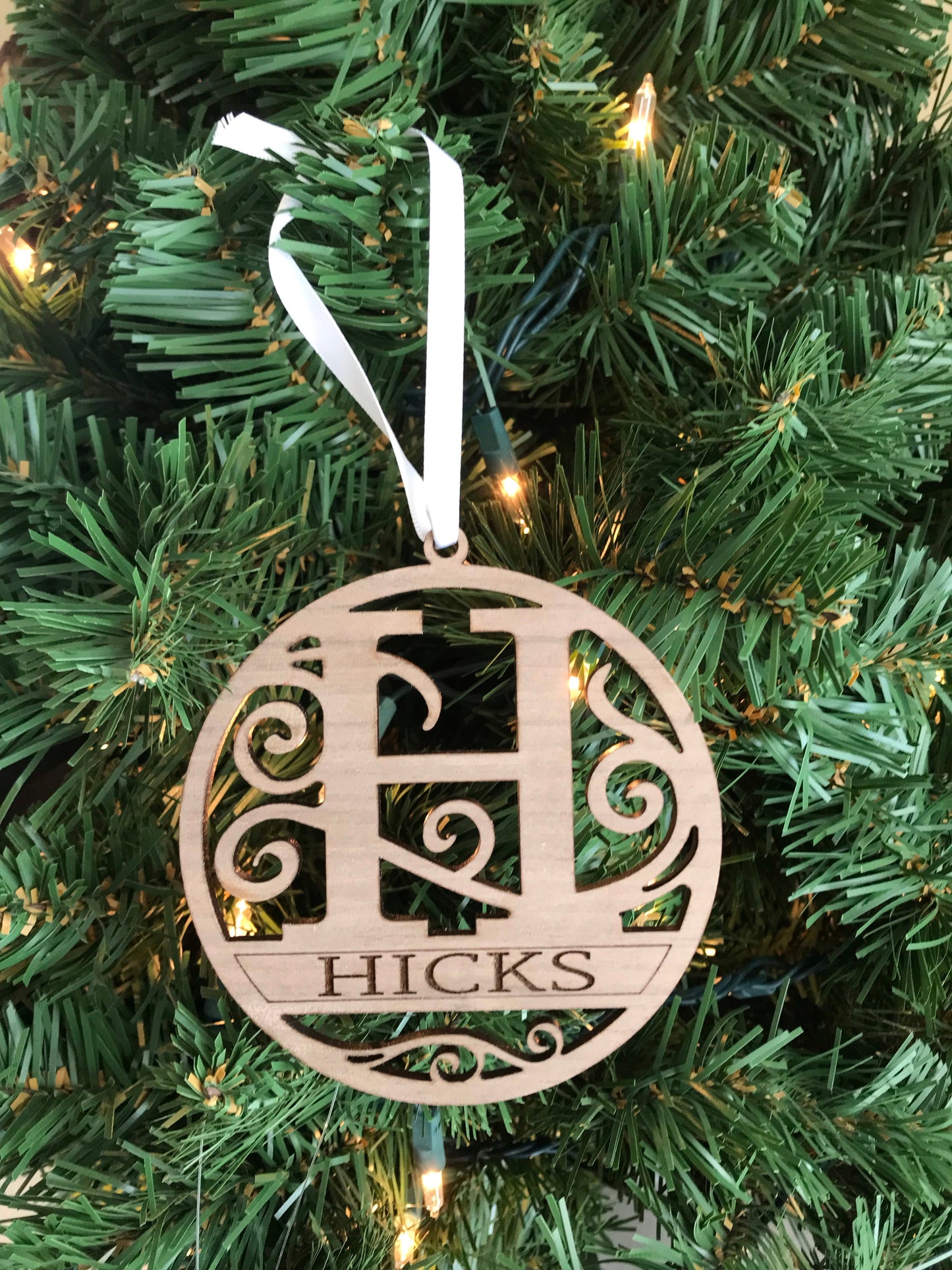 Branded & Personalized Monogram / Family Name Ornament