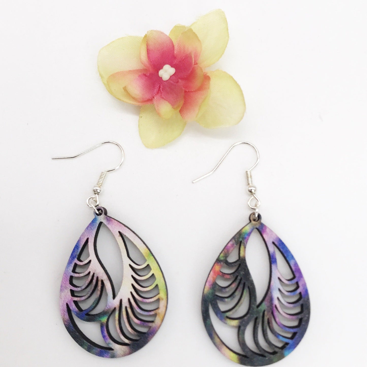 Patterned Feather Earrings