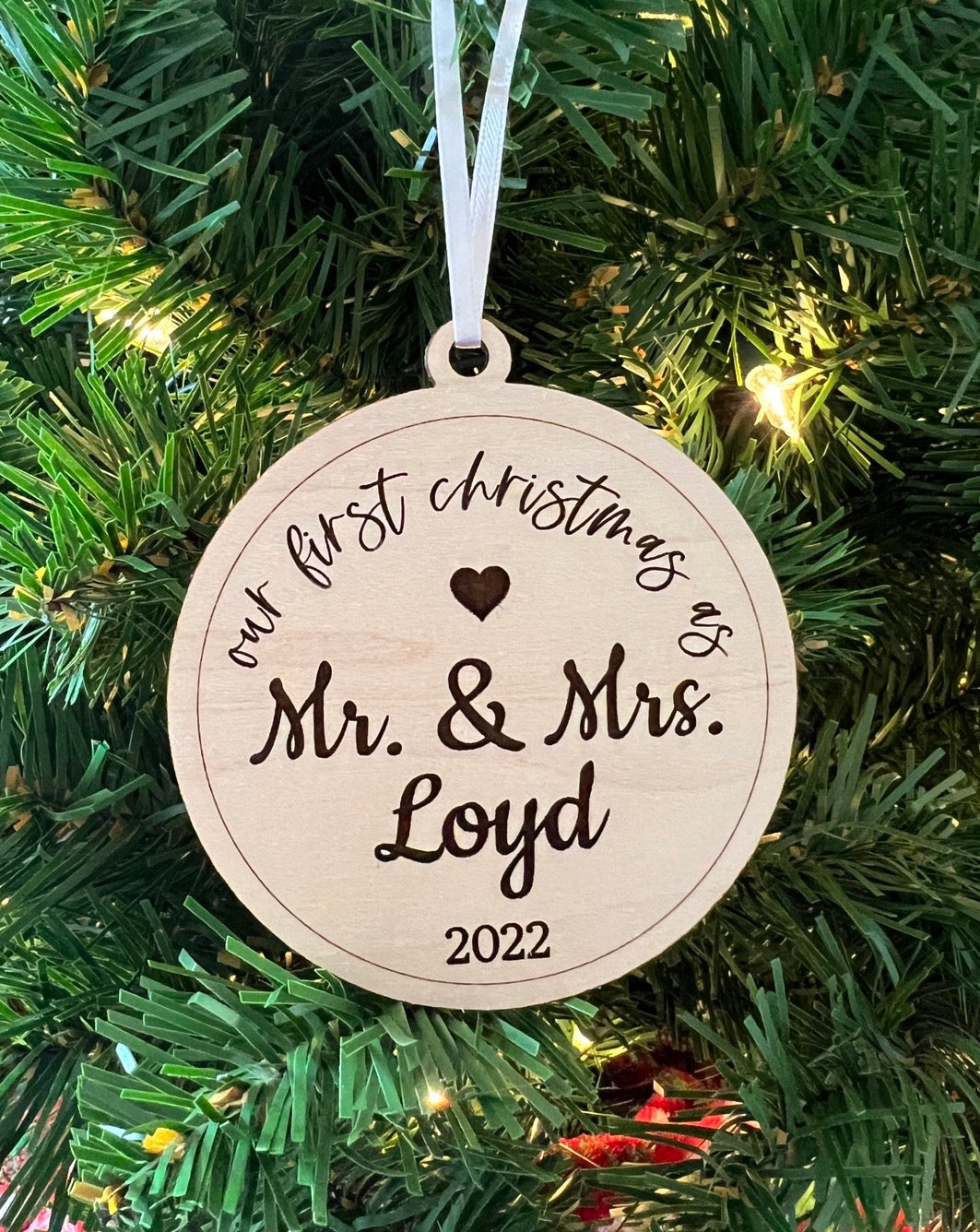 Personalized Our First Christmas as Mr. & Mrs. Ornament