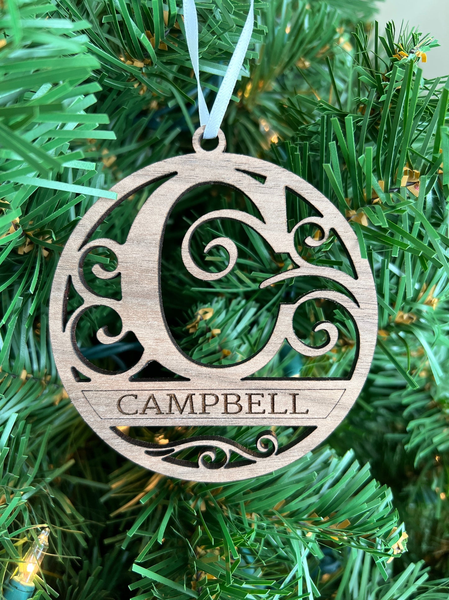 Branded & Personalized Monogram / Family Name Ornament