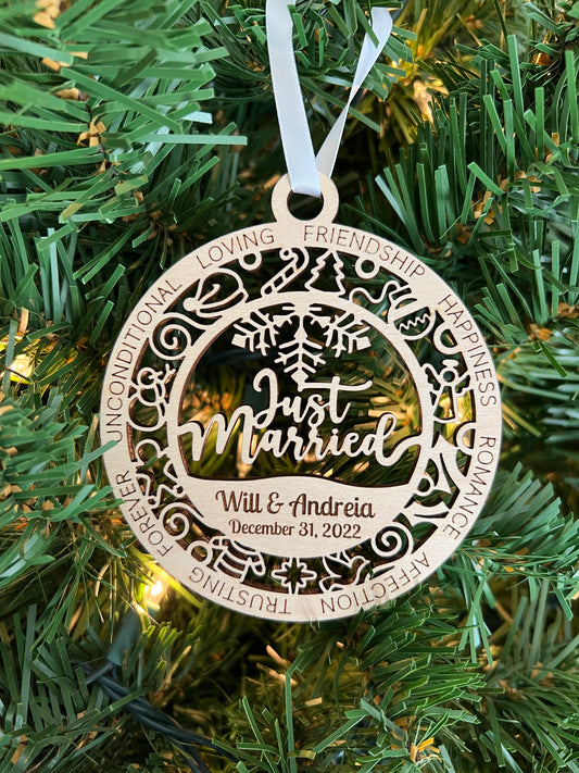 Personalized Just Married Ornament