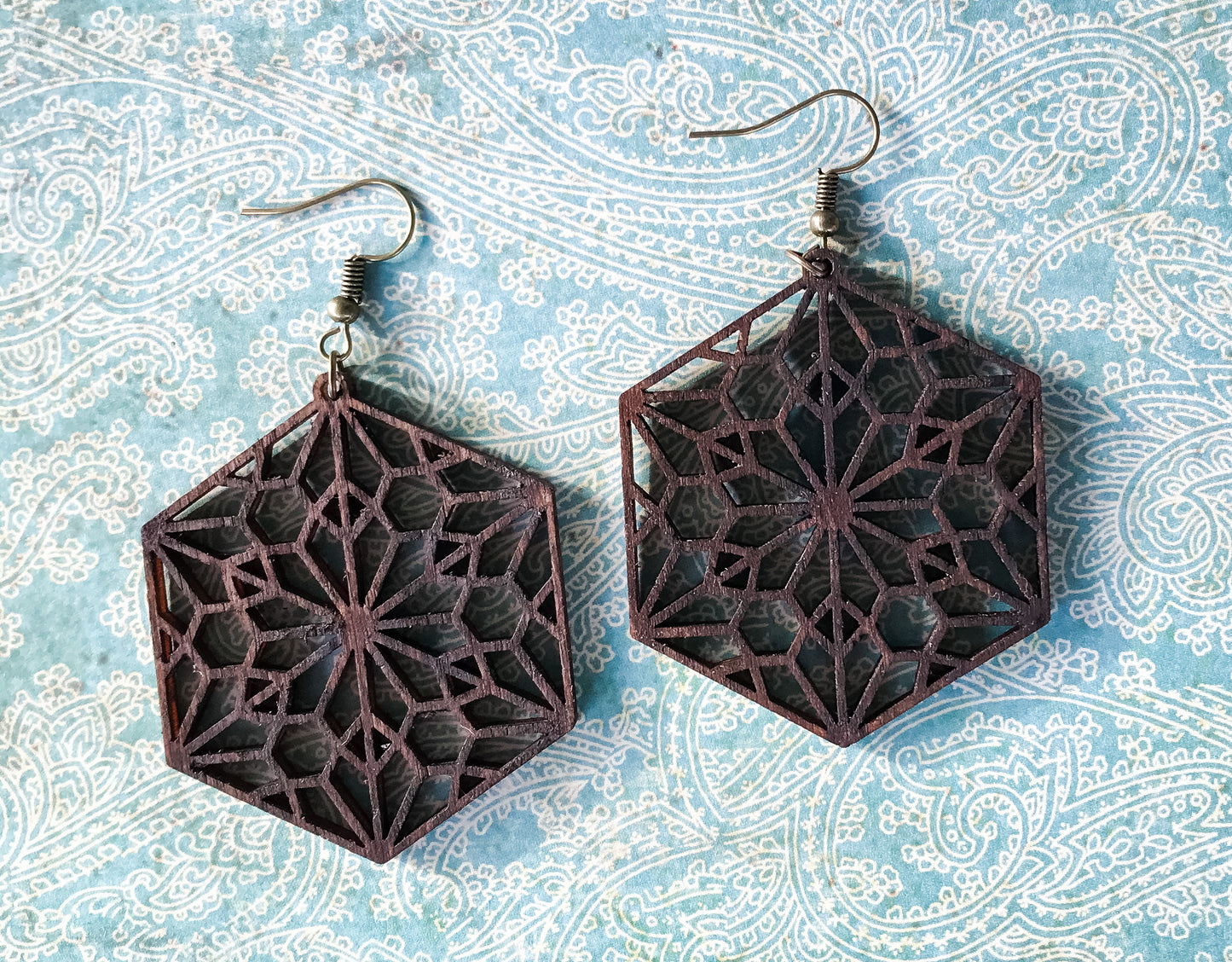 Japanese Kumiko Mandala Earrings