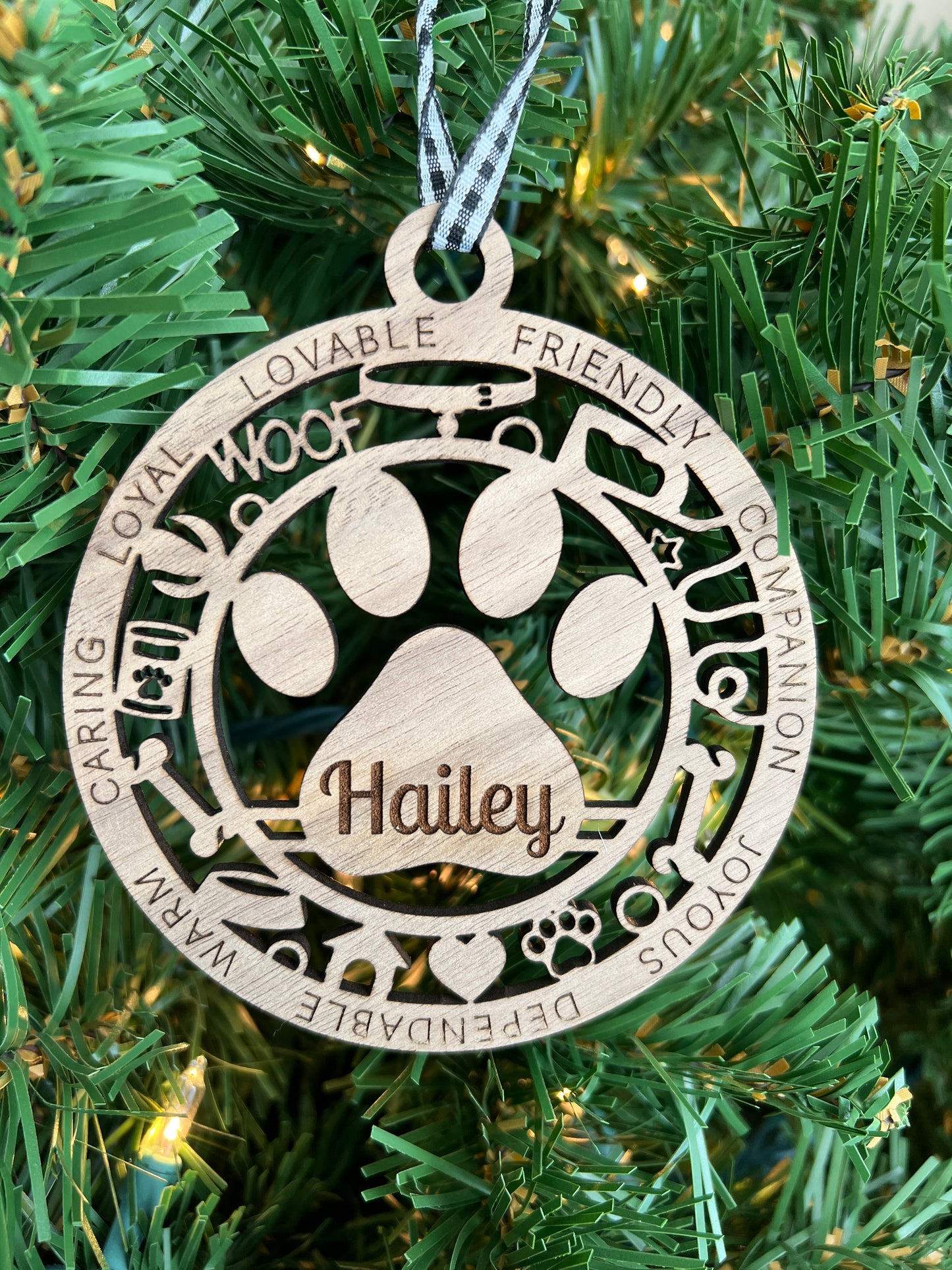 Personalized Dog Ornament / Paw Print Ornament / Memorial Dog Ornament