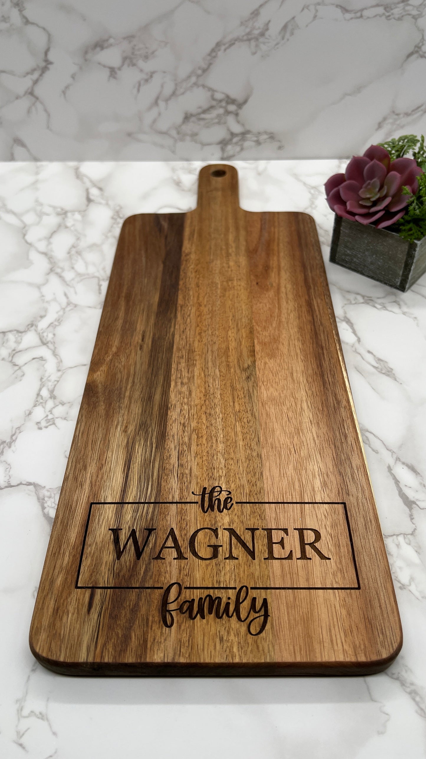 Personalized Cutting Boards and Charcuterie - B-1: 7.25" x 20.5" Acacia