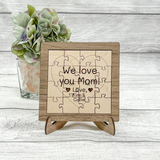 Personalized Message Puzzle with Display Frame and Stand