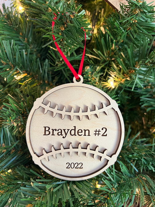 Personalized Baseball Softball Ornaments