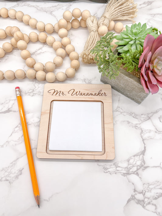 Personalized Post It Note Holder / Teacher Appreciation Gift