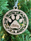 Personalized Dog Ornament / Paw Print Ornament / Memorial Dog Ornament