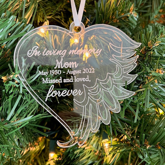 Personalized Angel Heart Remembrance Ornament