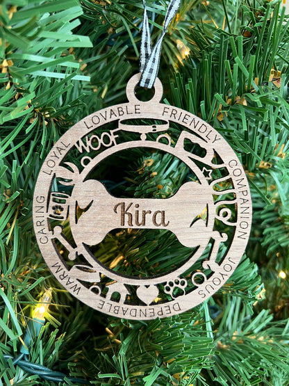 Personalized Dog Ornament / Paw Print Ornament / Memorial Dog Ornament