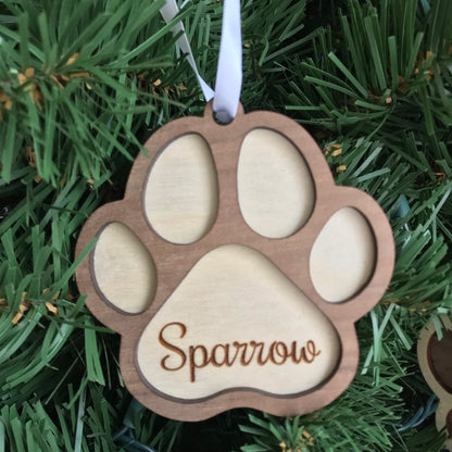 Personalized Pet Ornament / Paw Print Ornament