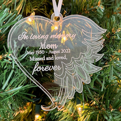 Personalized Angel Heart Remembrance Ornament