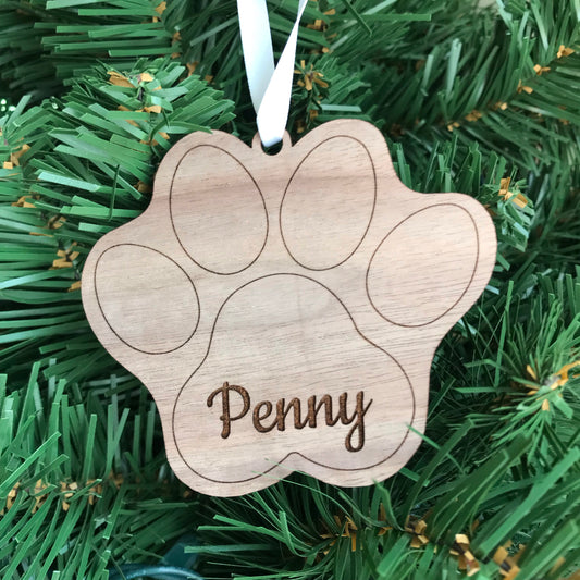 Paw Print Ornament / Dog Ornament / Personalized Pet Ornament
